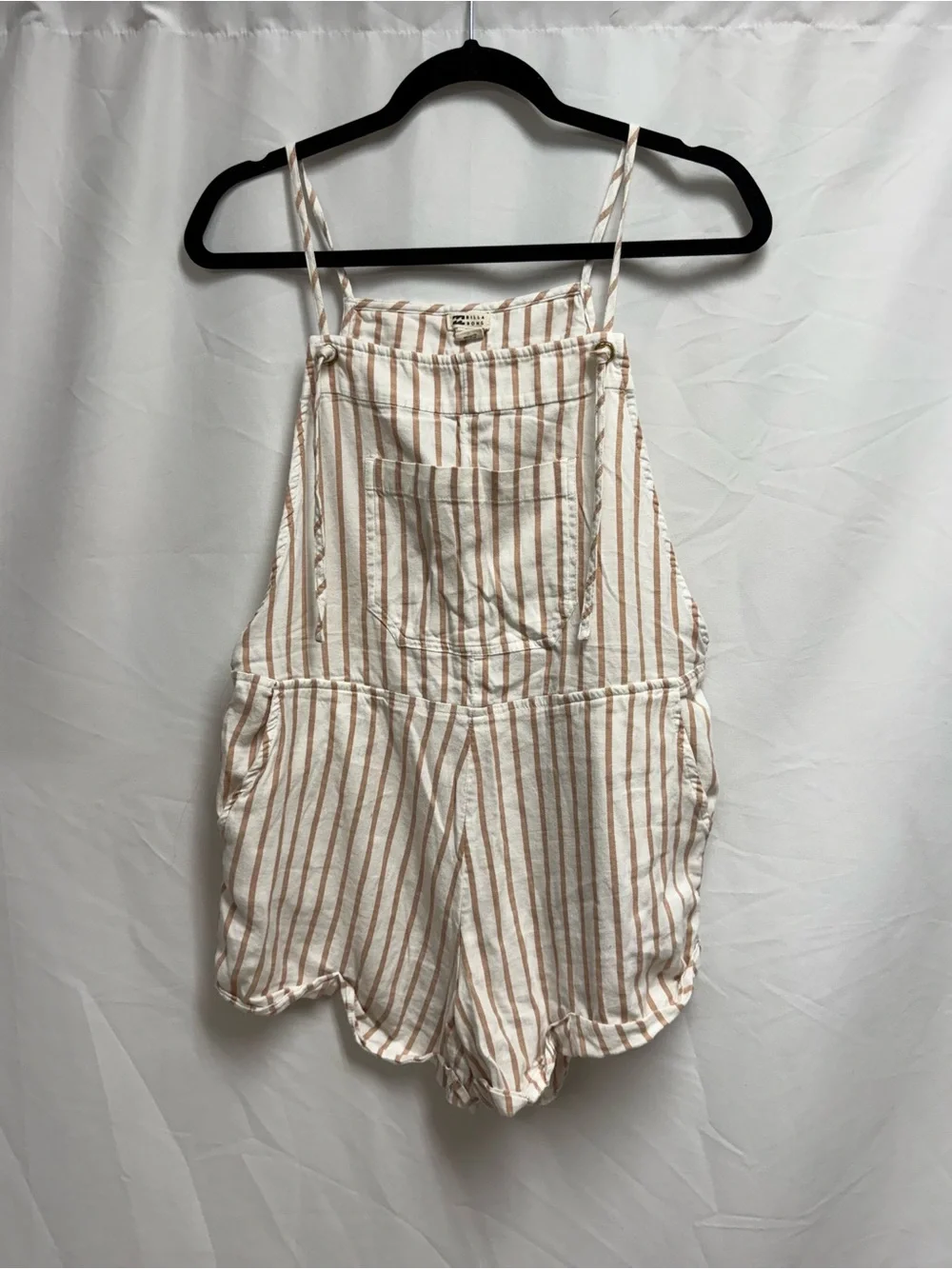 Billabong Cream and Tan Striped Top
